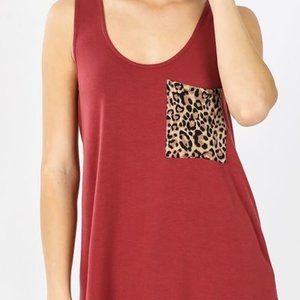 Leopard Pocket Tank Top